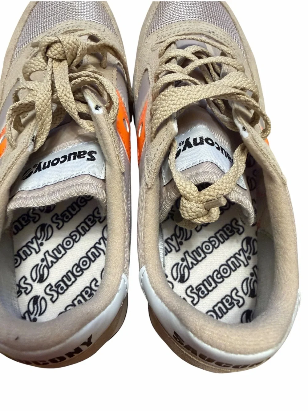 Retro Runner Saucony Jazz Vintage Men 7 Women 8.5 Tan Orange Sneakers